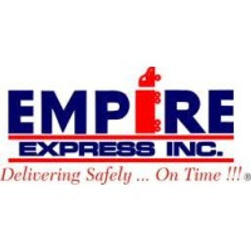 Empire Express Inc logo featuring a red truck silhouette conveying speed and delivery service against a white background