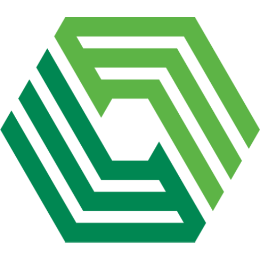 A white and green sixpointed star design representing the Endries International Inc logo with prominent white lines forming