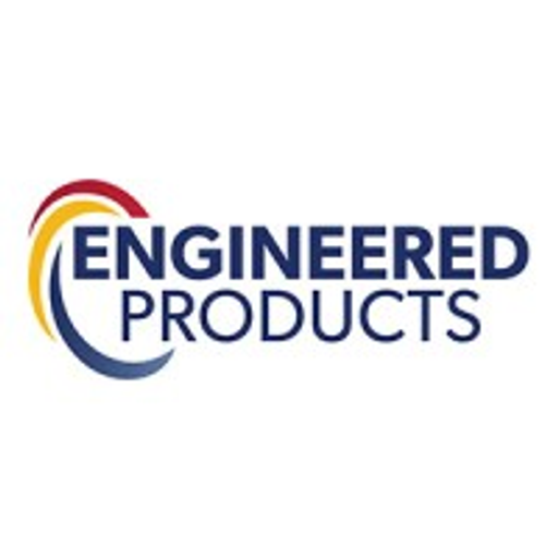 The engineered products logo depicts a stylized blue wrench overlaid on a red gear with a white background
