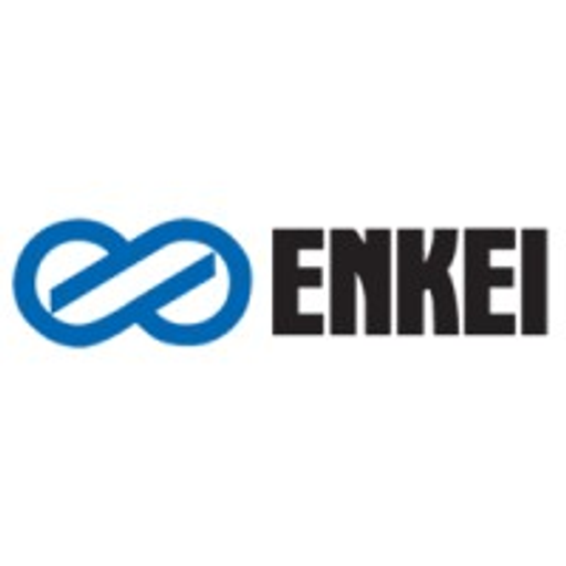 The Enkei International Inc logo features a stylized red and white eagle within a blue circle representing the companys