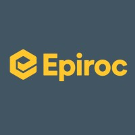 Epiroc logo featuring a stylized blue hexagon representing the companys global presence and commitment to innovation