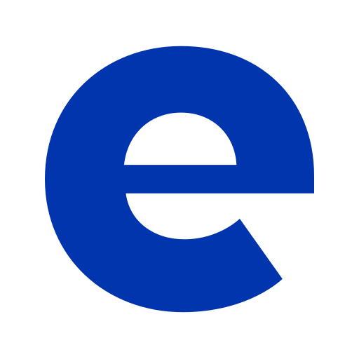 The Eppendorf logo is prominently displayed a solid blue stylized E symbol representing the companys brand identity
