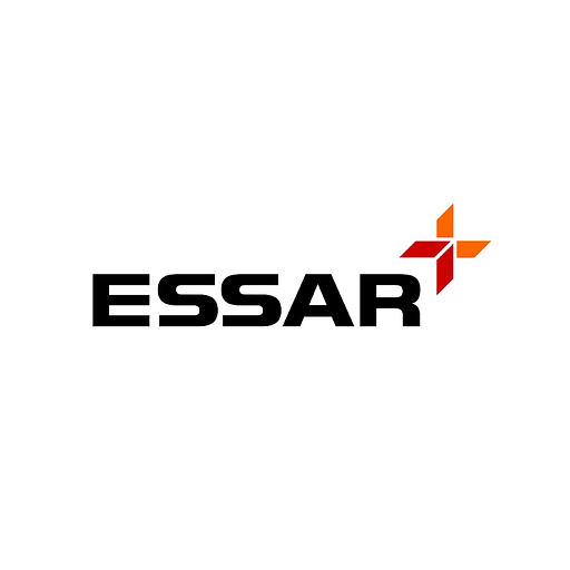 Essar Trade Group Inc logo depicts a stylized anchor design with a blue and white color scheme representing stability and