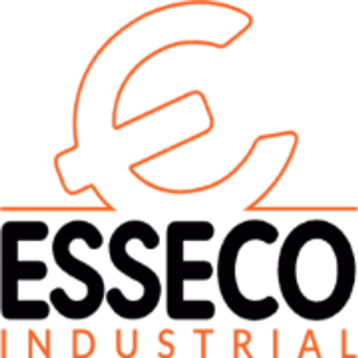 Esseco logo featuring a black belt corporate emblem against a white background representing industrial strength and