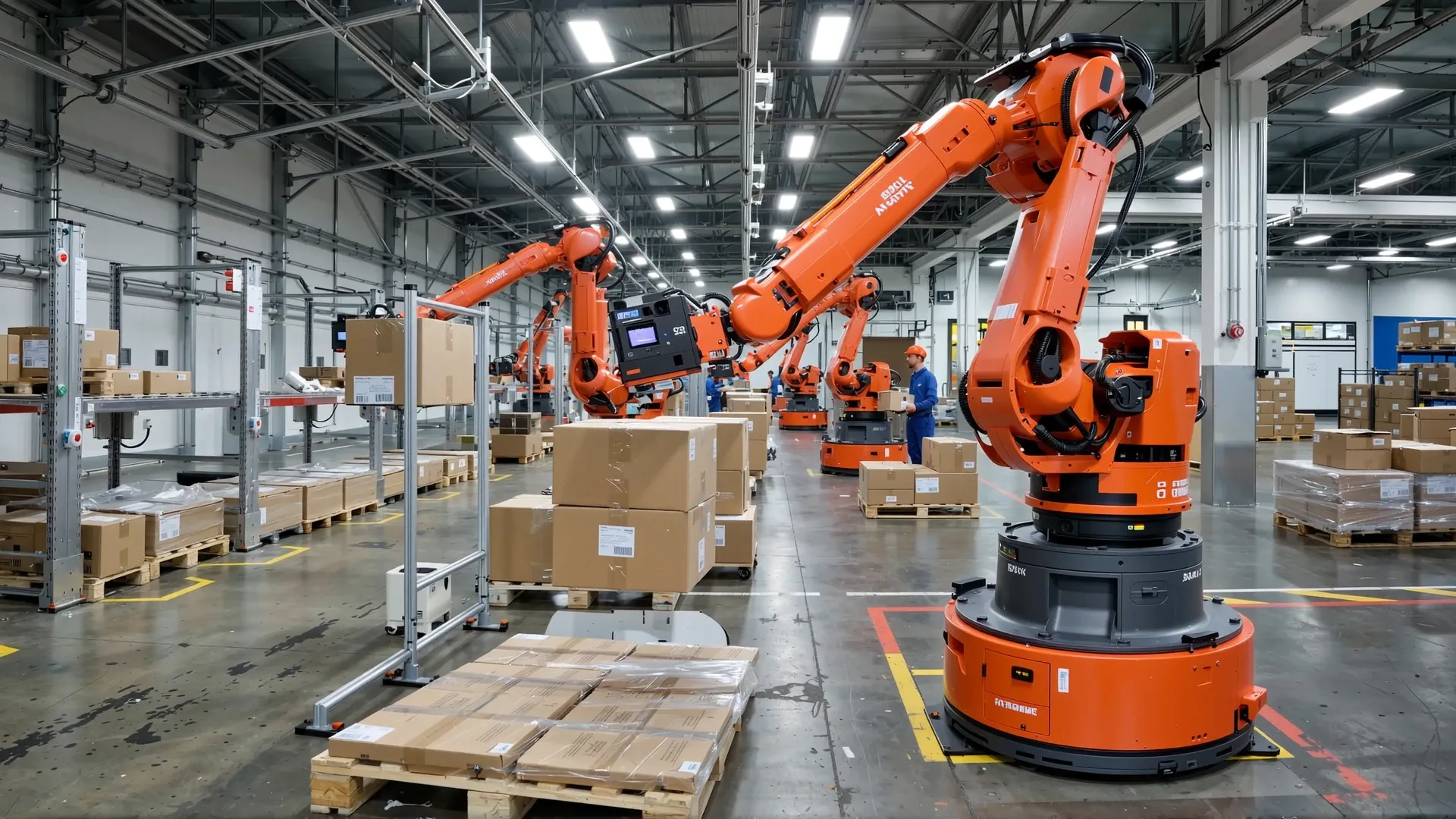 Boxes, warehouse, storage, logistics, supply chain, distribution, inventory, packaging, shipping, delivery, transportation,