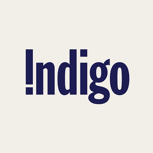 Indigo America Inc logo featuring a vibrant blue indigo color and the company name in a modern font