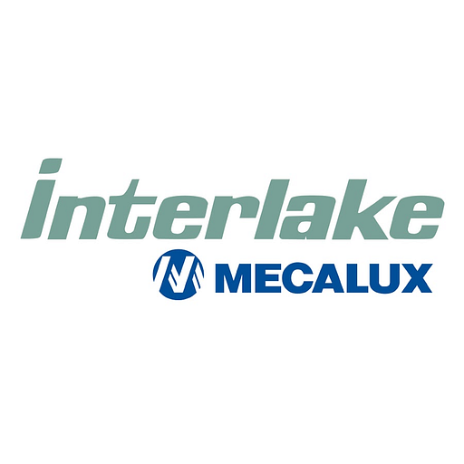 A logo featuring the Interlake Mecalux Inc name in a dark green color with a white background displaying the company name