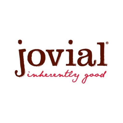 Jovial Foods Inc logo featuring a red and white shield with the company name in a serif font
