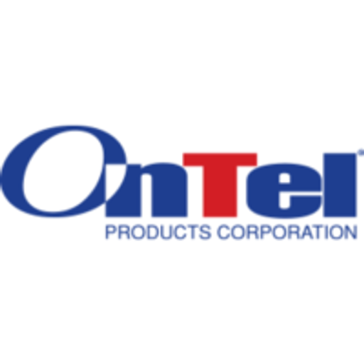 The Ontel Products Corp logo depicts a stylized shield featuring a blue and white design