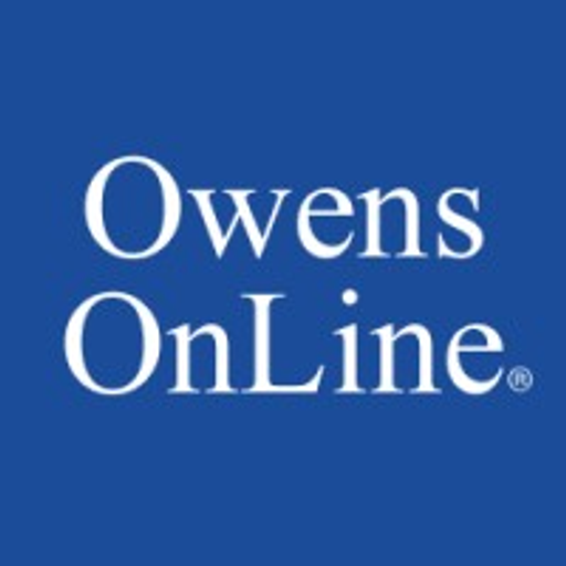 Owens and Minor Distribution Inc logo featuring a blue shield with the company name in white text