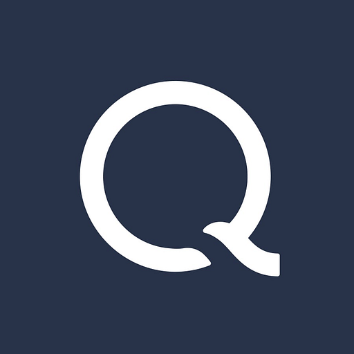 The QVC Inc logo is displayed in white against a black background The logo features the letters QVC in a stylized font