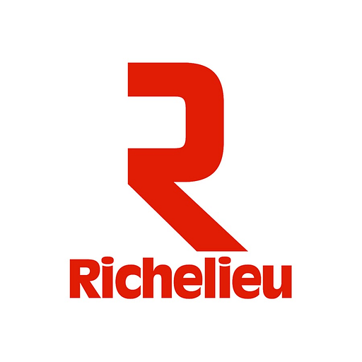 The Richelieu hardware logo depicts a stylized shield featuring a crossed hammer and anvil symbolizing strength and