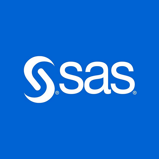 The SAS logo is prominently displayed on a blue background detailing the automotive companys branding