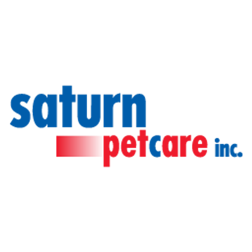 Saturn Petcare Inc logo features a stylized Saturn planet graphic combined with pet care elements