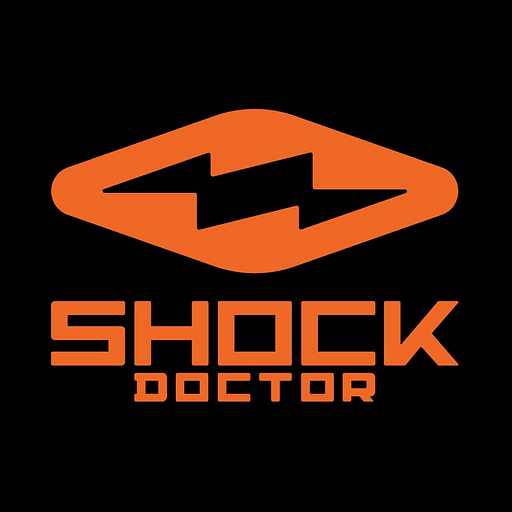 Shock Doctor logo featuring a stylized black and white design with the brand name prominently displayed