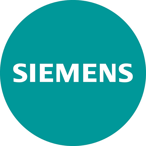 Siemens Gamesa Renewable Energy logo featuring a stylized blue and white turbine blade design representing wind power