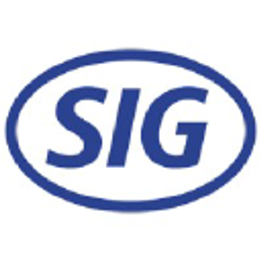 The SIG Combibloc Inc logo displays a stylized blue circle with the company name in white lettering