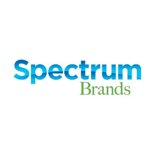 Spectrum Brands Inc logo featuring a blue and white design with the company name in bold font