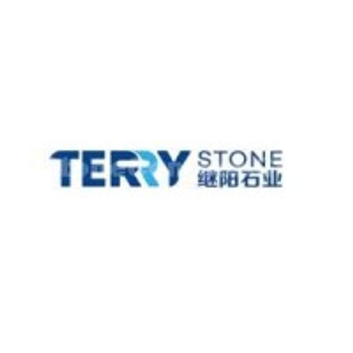 Terry Stone Inc logo features a stylized blue stone graphic with angled lines representing a rock formation and the company