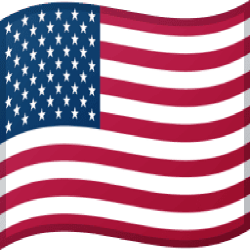 A vibrant United States flag waves proudly displaying thirteen stripes and fifty stars against a blue background