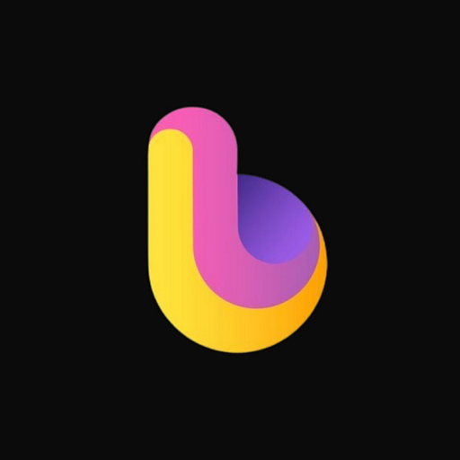 A stylized logo featuring a vibrant gradient of yellow and purple shapes creates a dynamic and modern brand identity