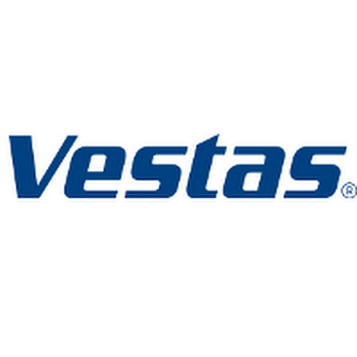 Vestas logo featuring nacelles with the company name and America Inc text prominently displayed in blue