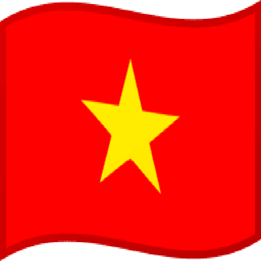 A vibrant Vietnamese flag waves proudly displaying the red field and yellow star against a blue background